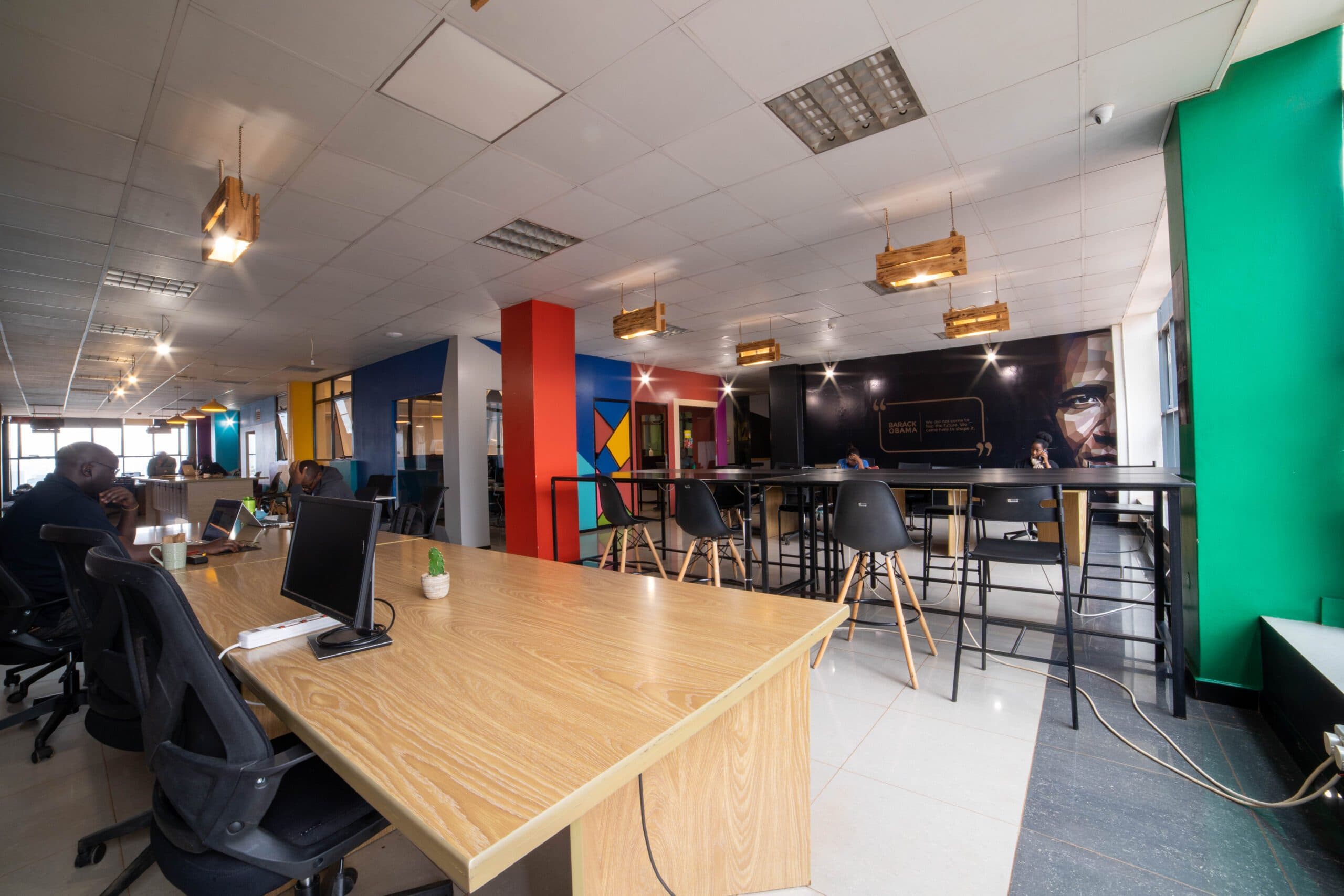 Welcoming shared workspace at Innovation Village